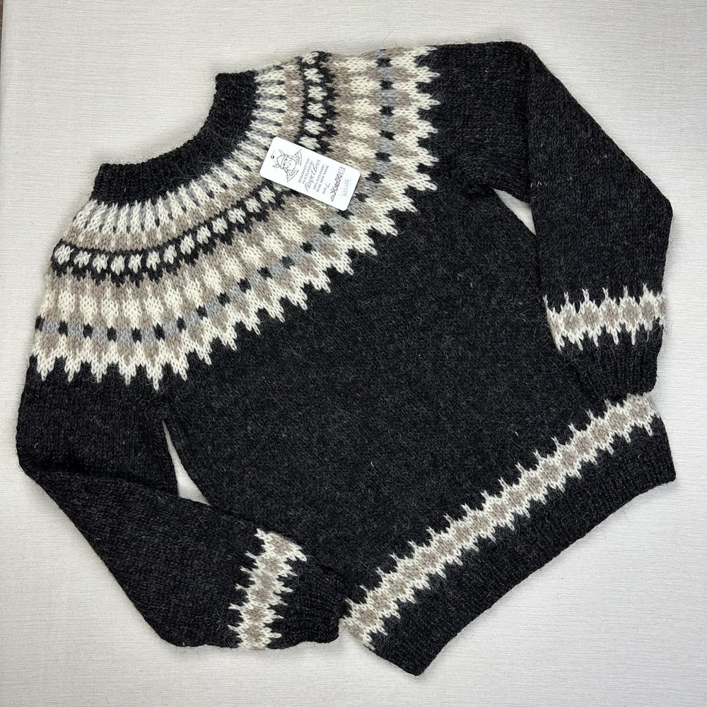 NWT Alafoss Icewool Icelandic Sweater Hand Knit Wool Lopapeysa Nordic Large
